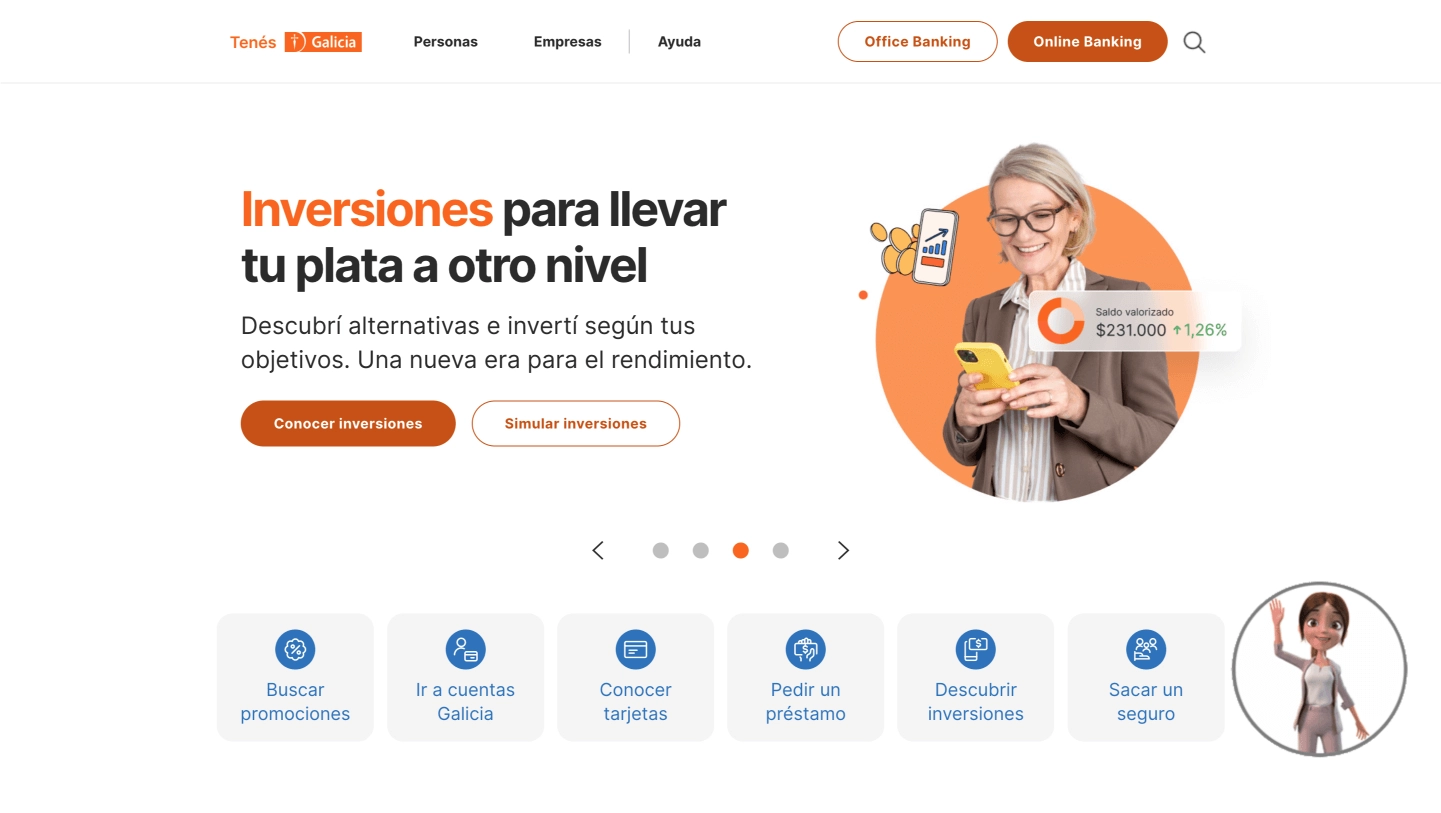 Onboarding digital en Banco Galicia con validación de identidad segura