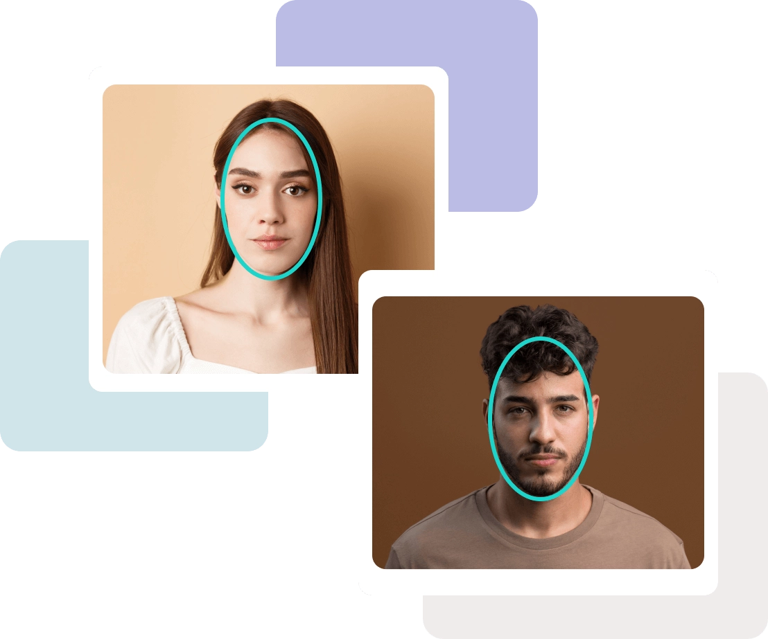 Proceso de verificación facial con reconocimiento biométrico